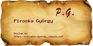 Piroska György névjegykártya